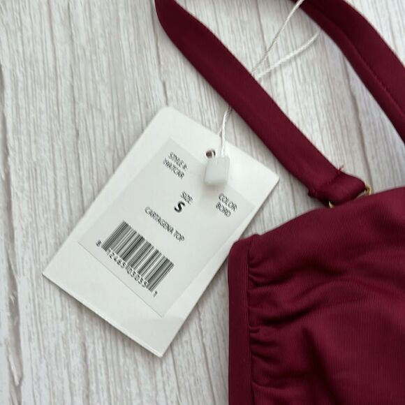 Andie Swim Cartagena Bikini Swim Top Size Small V-Neck Bandeau - Picture 5 of 8